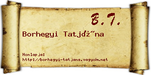 Borhegyi Tatjána névjegykártya